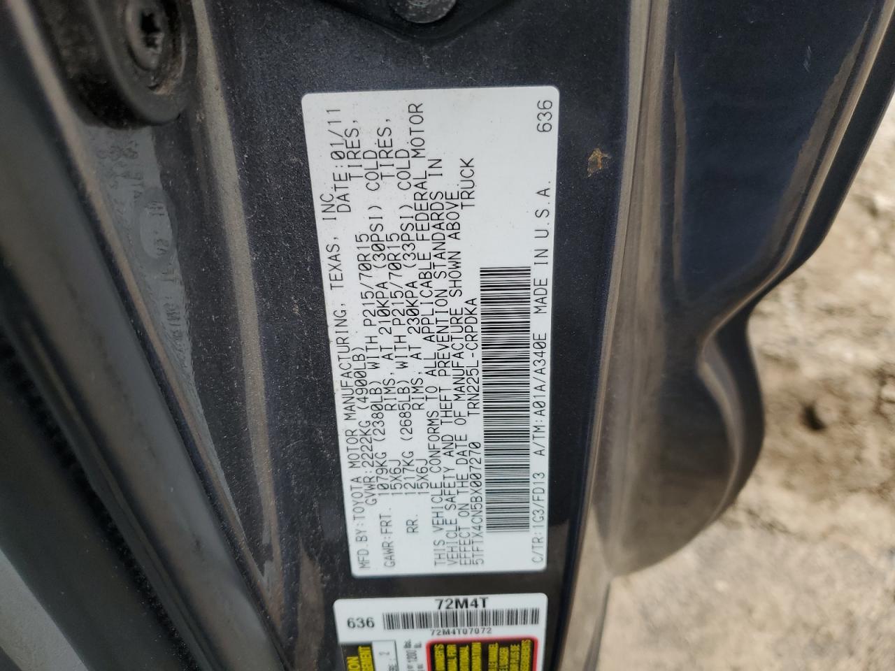 TOYOTA TACOMA ACCESS CAB