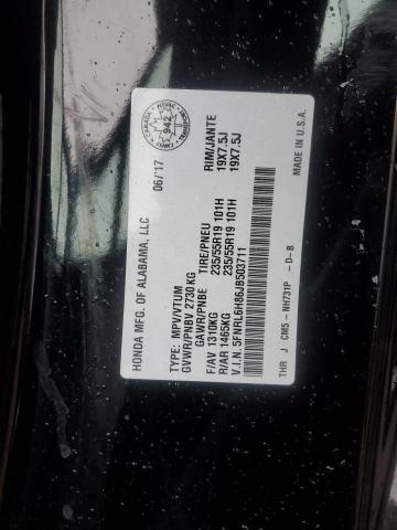 2018 HONDA ODYSSEY TO - 5FNRL6H86JB503711