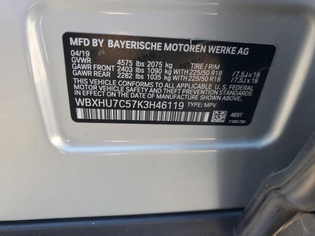 2019 BMW X1 SDRIVE2 WBXHU7C57K3H46119