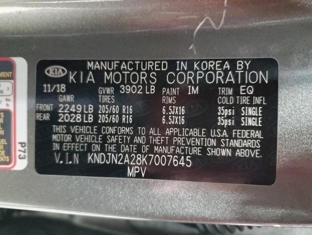 2019 KIA SOUL KNDJN2A28K7007645