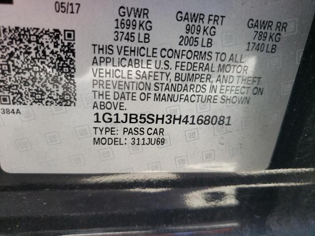 2017 CHEVROLET SONIC LS 1G1JB5SH3H4168081