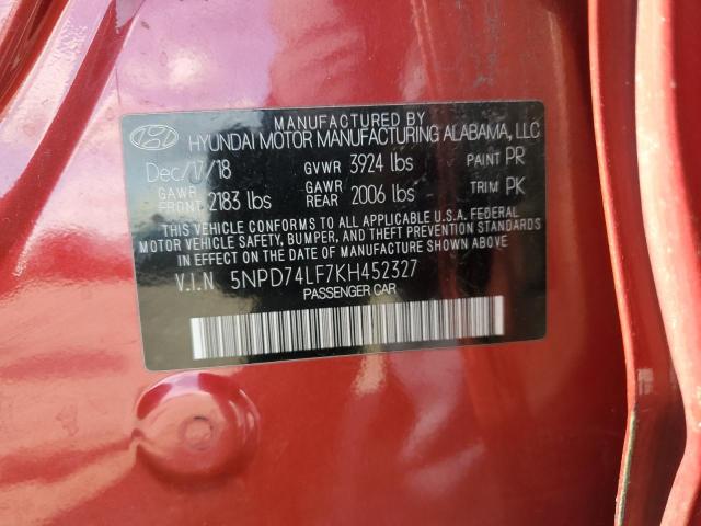 2019 HYUNDAI ELANTRA SE - 5NPD74LF7KH452327