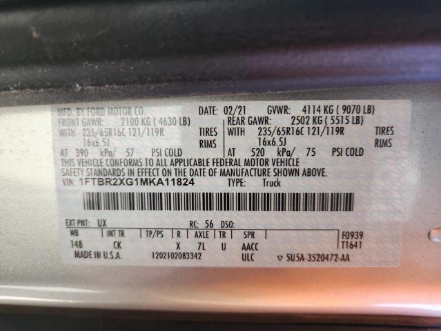 2021 FORD TRANSIT T- - 1FTBR2XG1MKA11824