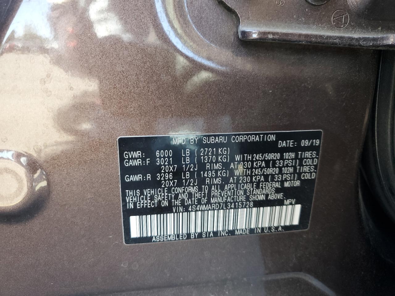 SUBARU ASCENT TOURING