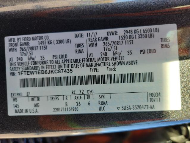 2018 FORD F150 SUPER - 1FTEW1EB6JKC87435