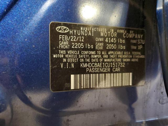 2012 HYUNDAI ELANTRA TO - KMHDC8AE1CU151732