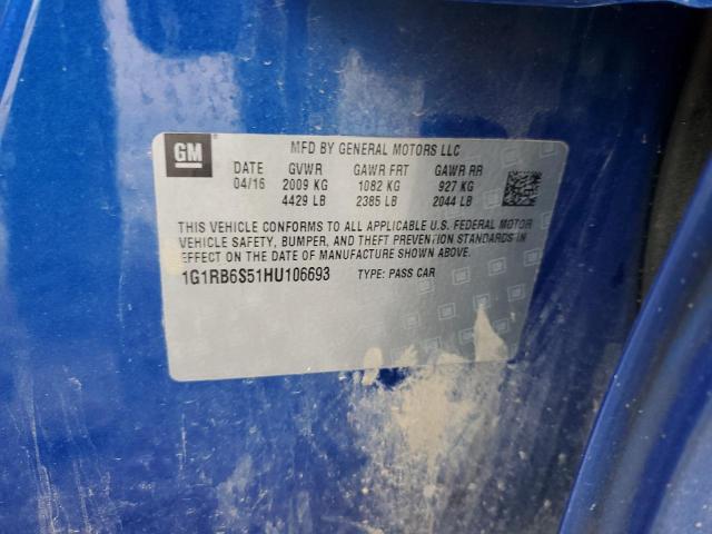2017 CHEVROLET VOLT PREMI 1G1RB6S51HU106693
