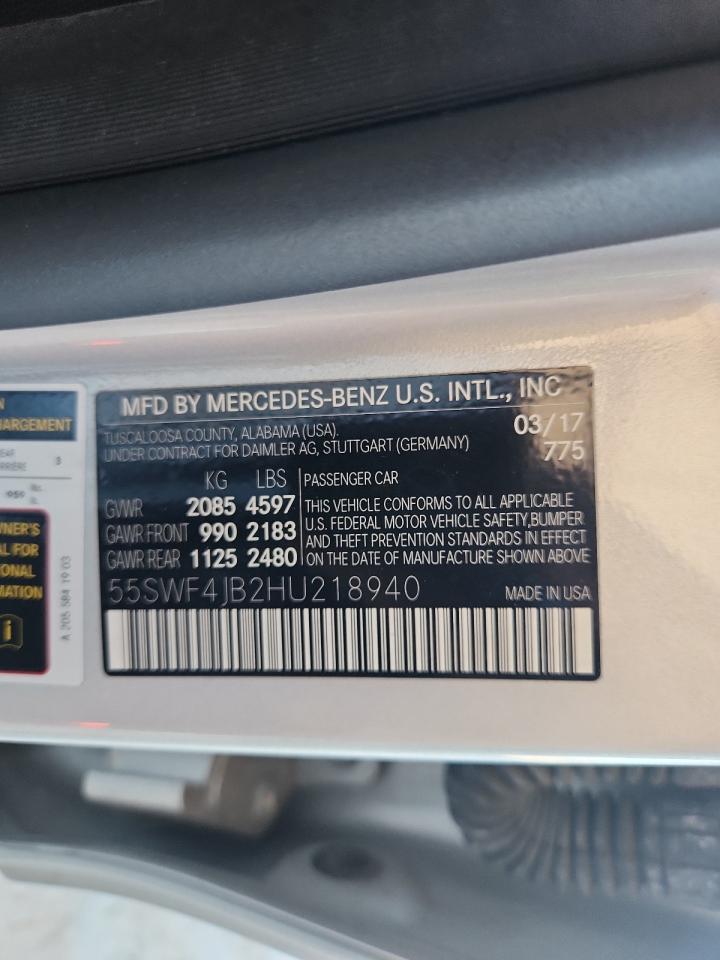 Lot #3317831217 2017 MERCEDES-BENZ C 300