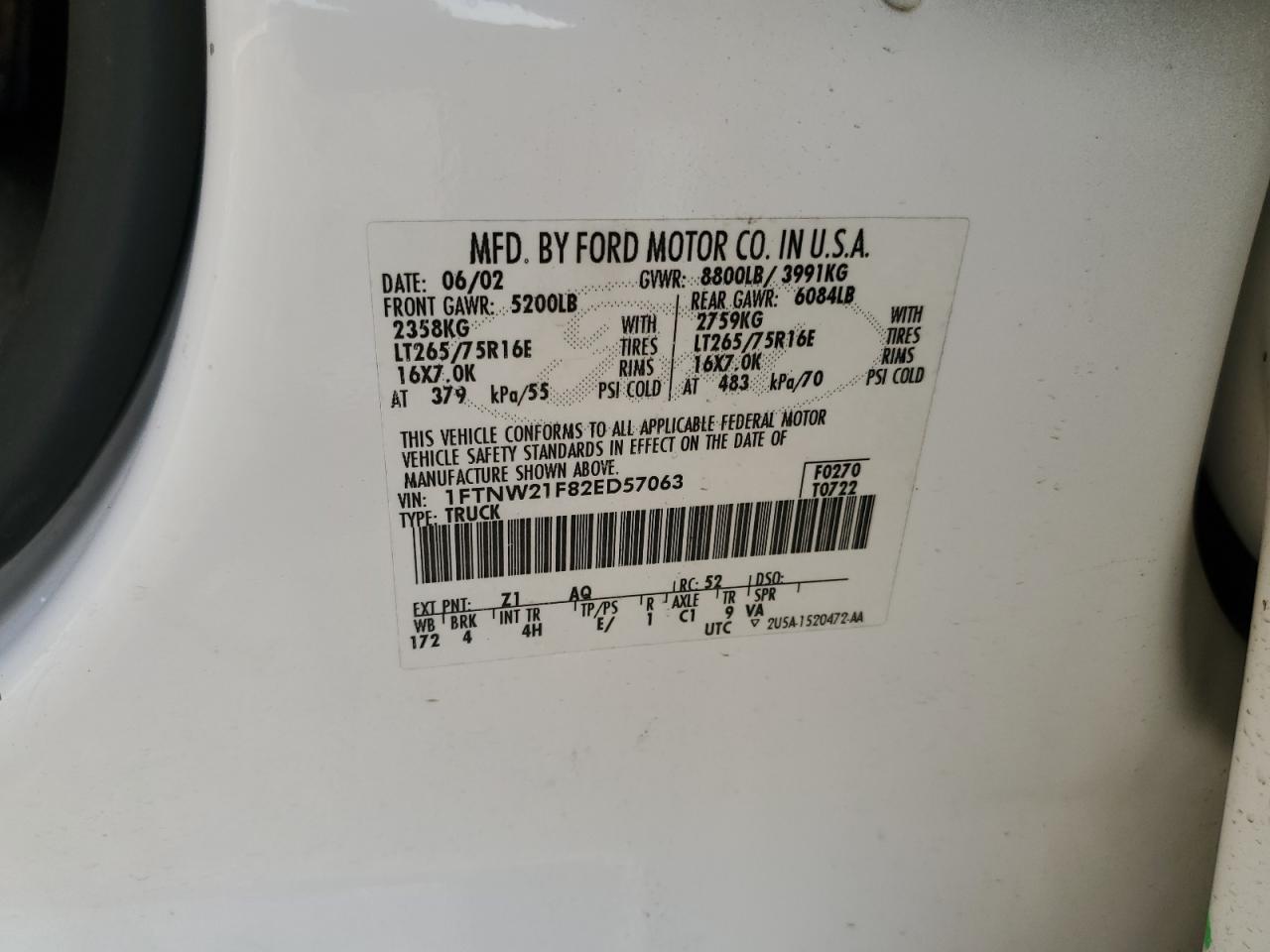 Lot #3276504056 2002 FORD F250 SUPER