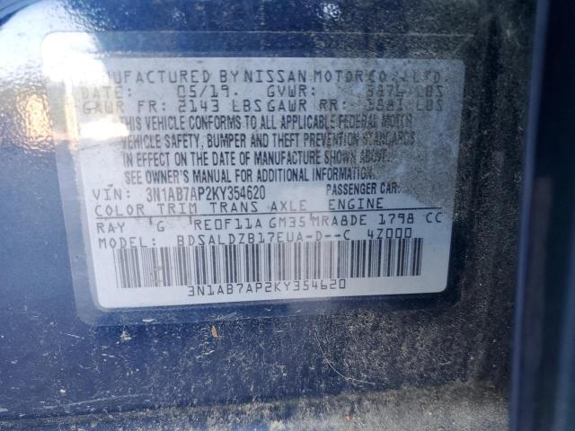 2019 NISSAN SENTRA S 3N1AB7AP2KY354620