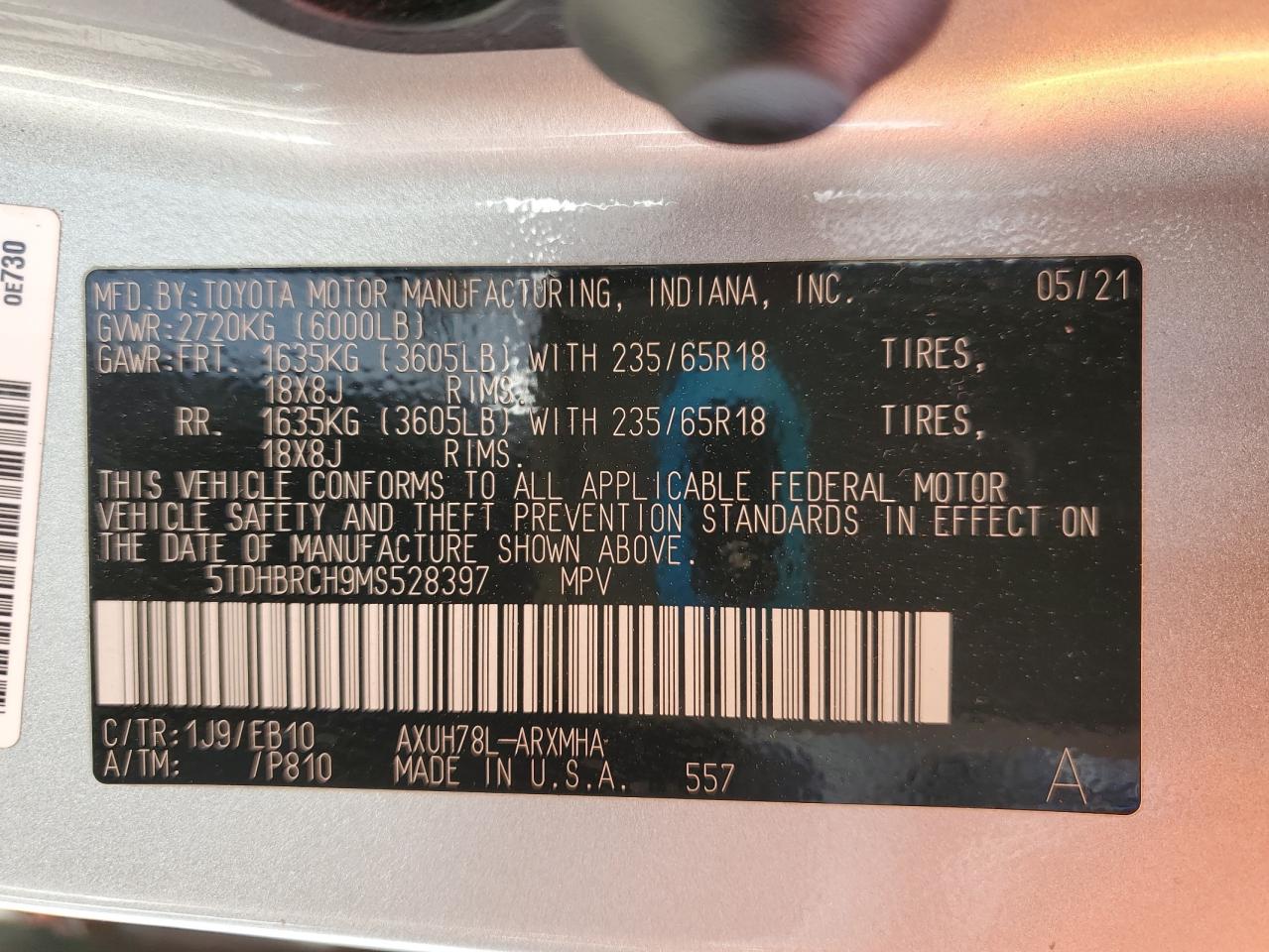 TOYOTA HIGHLANDER HYBRID XLE