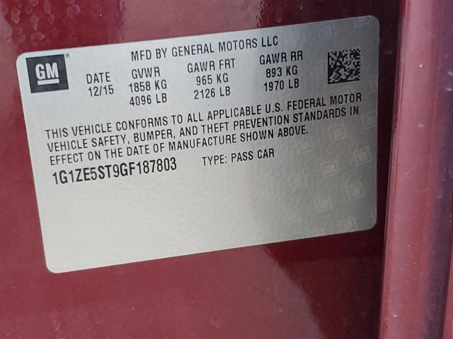 2016 CHEVROLET MALIBU LT - 1G1ZE5ST9GF187803