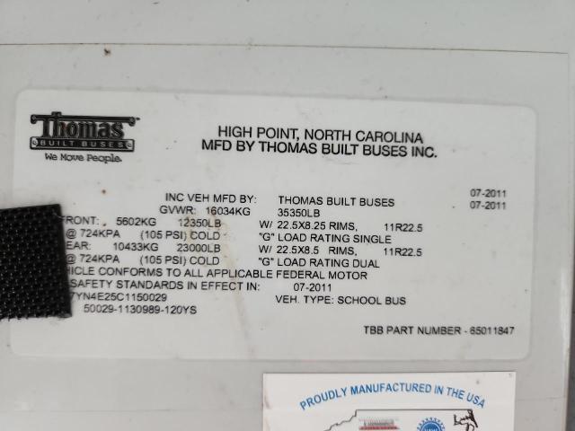 2012 THOMAS SAF-T-LINER HDX #3270801509