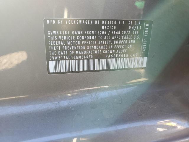 2016 VOLKSWAGEN GOLF S/SE 3VW217AU1GM056680