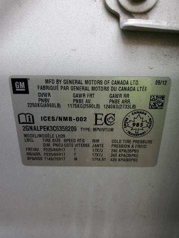 2012 CHEVROLET EQUINOX LT - 2GNALPEK3C6358209