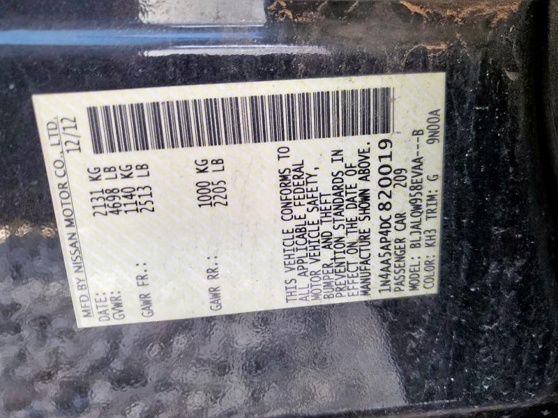 2013 NISSAN MAXIMA S - 1N4AA5AP4DC820019