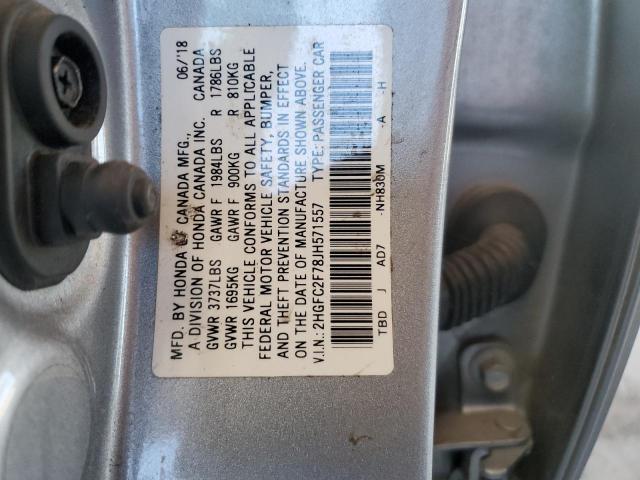 2018 HONDA CIVIC EX - 2HGFC2F78JH571557