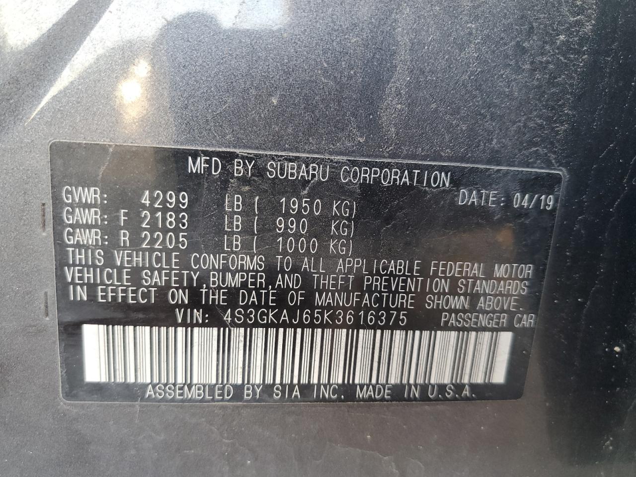 SUBARU IMPREZA SPORT