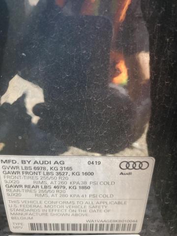 2019 AUDI E-TRON PRE WA1VAAGE8KB010044