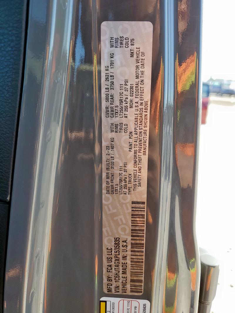 2023 JEEP GLADIATOR 1C6HJTAGXPL535835