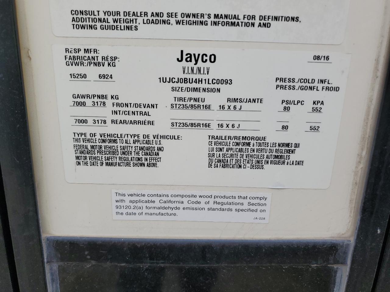 Lot #3281750954 2017 JAYCEE NORTH POIN