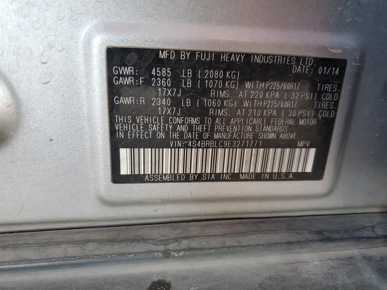 SUBARU OUTBACK 2.5I LIMITED