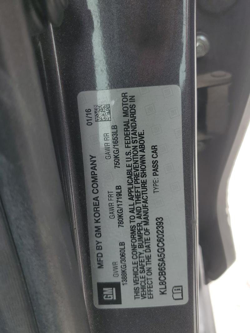 2016 CHEVROLET SPARK LS - KL8CB6SA5GC602393