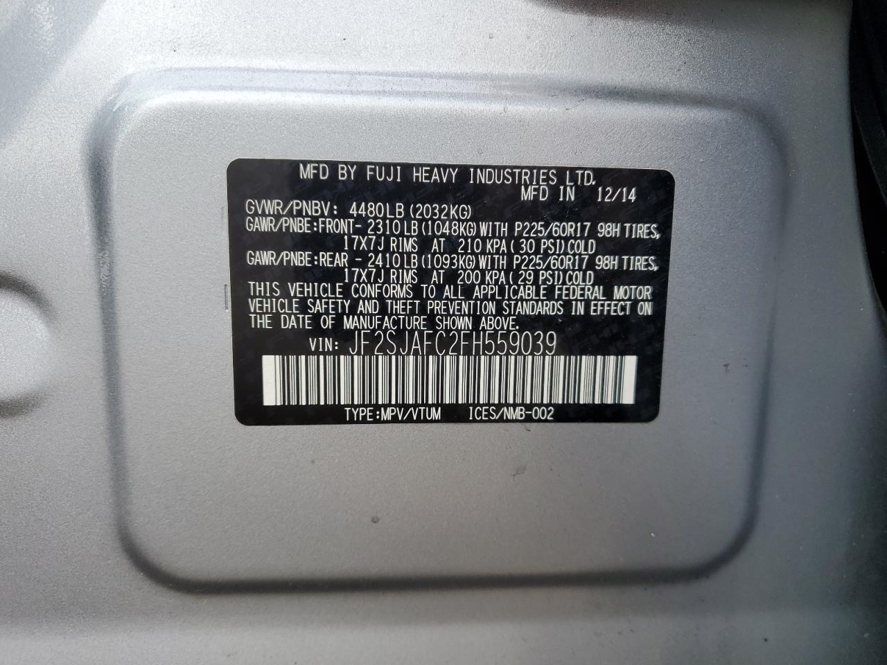 SUBARU FORESTER 2.5I PREMIUM