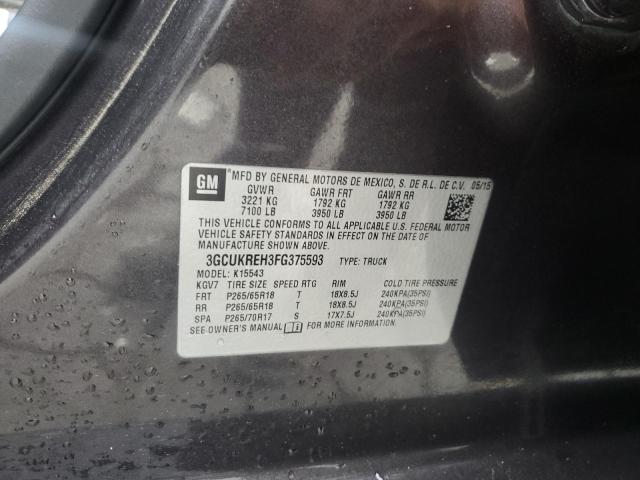 2015 CHEVROLET SILVERADO 3GCUKREH3FG375593