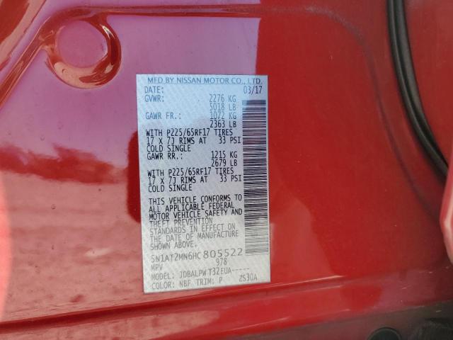 2017 NISSAN ROGUE SV - 5N1AT2MN6HC805522