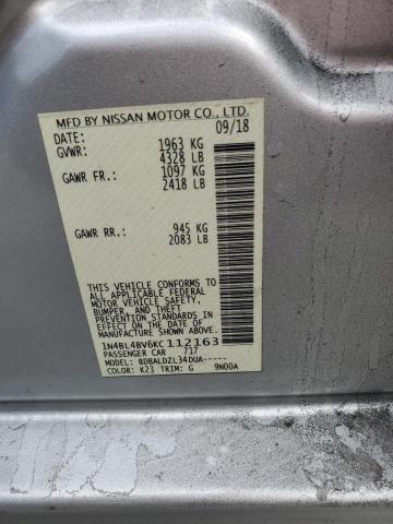 2019 NISSAN ALTIMA S 1N4BL4BV6KC112163