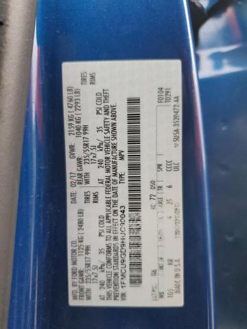 2017 FORD ESCAPE SE - 1FMCU9GD9HUC90043