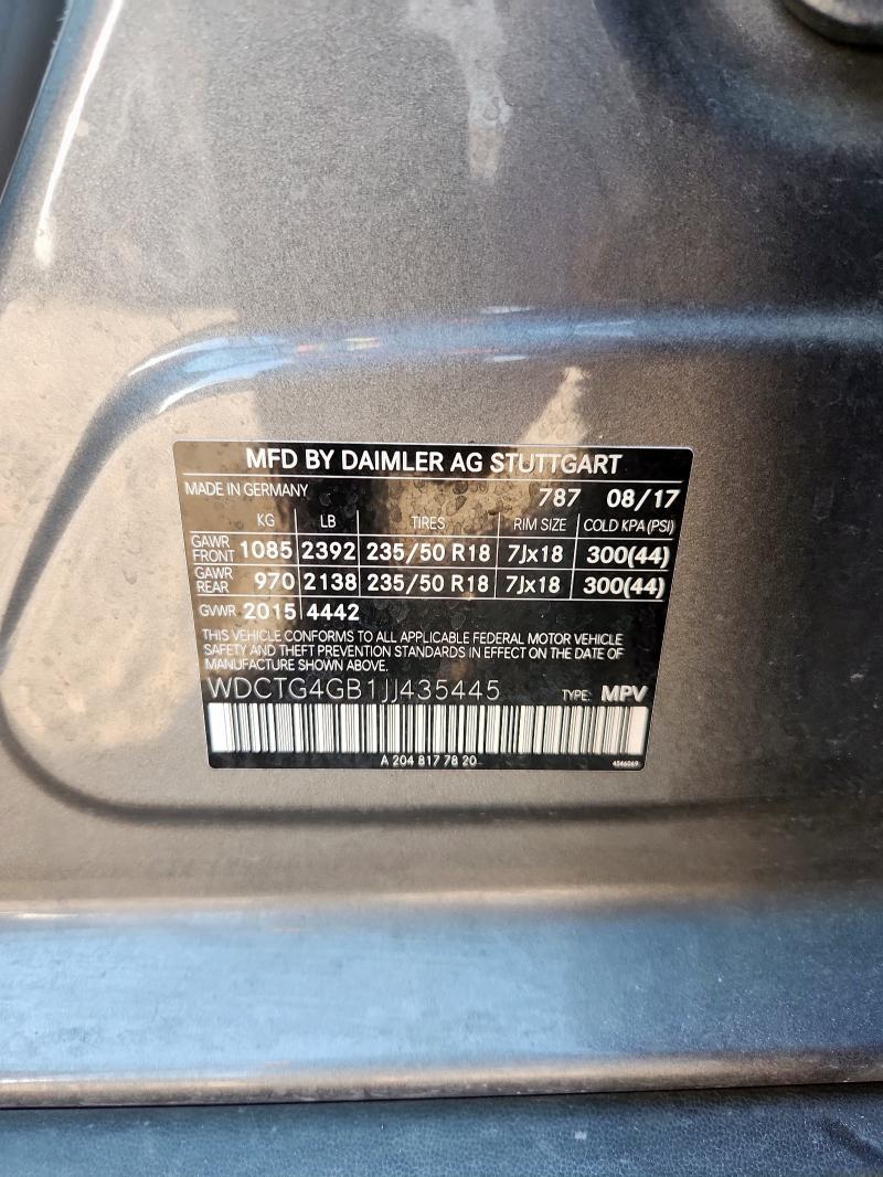 2018 MERCEDES-BENZ GLA 250 4MATIC WDCTG4GB1JJ435445