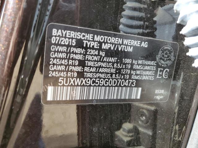 2016 BMW X3 XDRIVE2 5UXWX9C59G0D70473