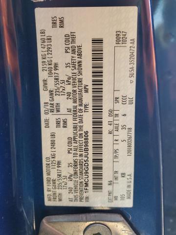 2018 FORD ESCAPE SE - 1FMCU9GD5JUB98806