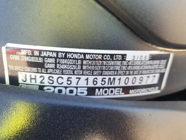2005 HONDA CBR1000 RR JH2SC57165M100977