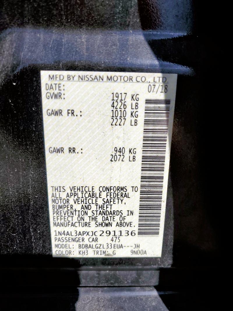 2018 NISSAN ALTIMA 2.5 - 1N4AL3APXJC291136