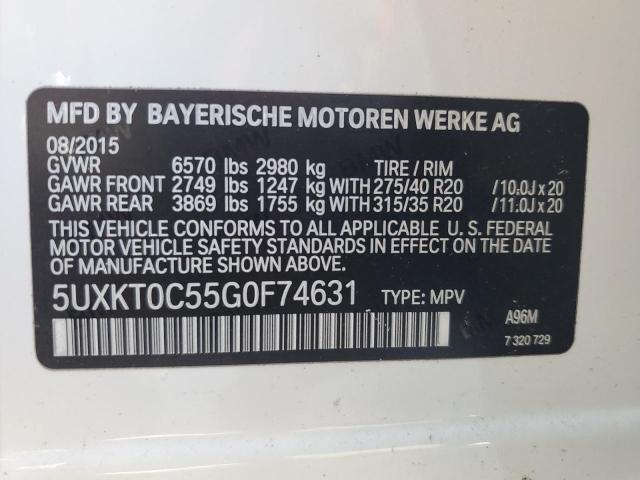 2016 BMW X5 XDR40E 5UXKT0C55G0F74631