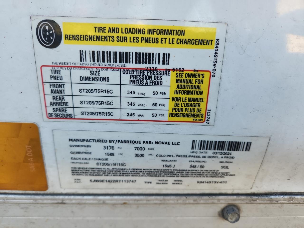 Lot #3285648272 2024 LOOK TRAI