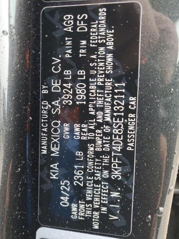 2025 KIA K4 LX - 3KPFT4DE8SE132111