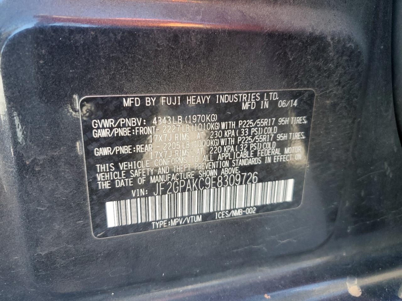 SUBARU XV 2.0 LIMITED