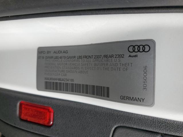 2018 AUDI A4 PREMIUM WAUKMAF48JA234165