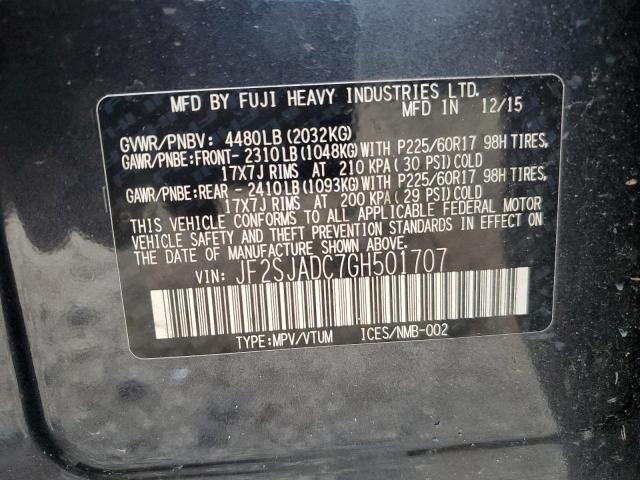 2016 SUBARU FORESTER 2 - JF2SJADC7GH501707