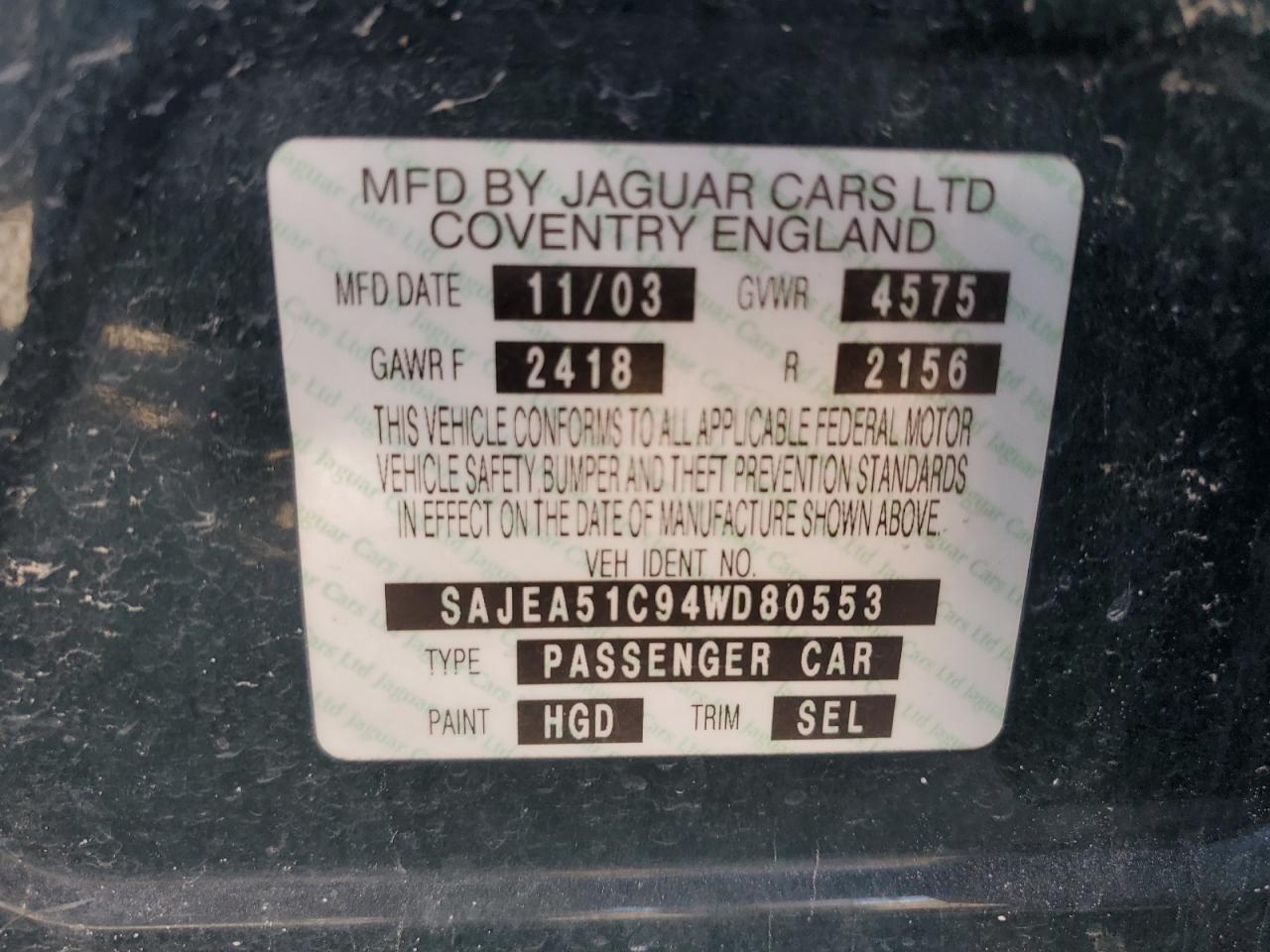 Lot #3279551256 2004 JAGUAR X-TYPE 3.0