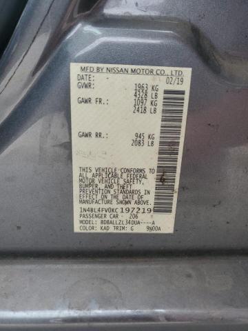 2019 NISSAN ALTIMA PLA 1N4BL4FV0KC197219