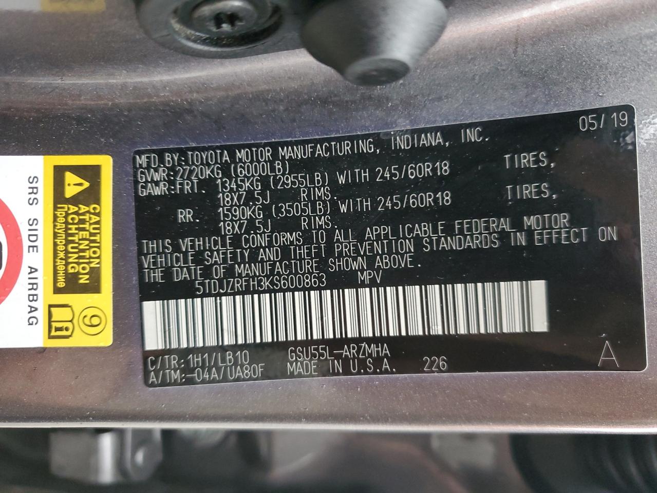 TOYOTA HIGHLANDER SE