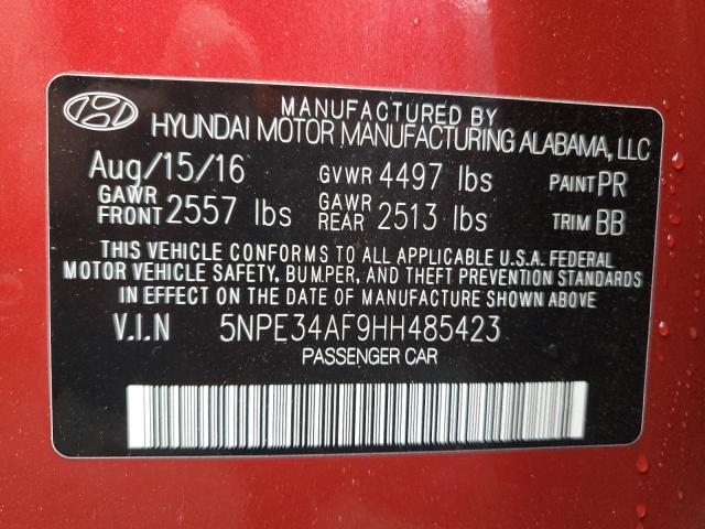 2017 HYUNDAI SONATA SPO 5NPE34AF9HH485423