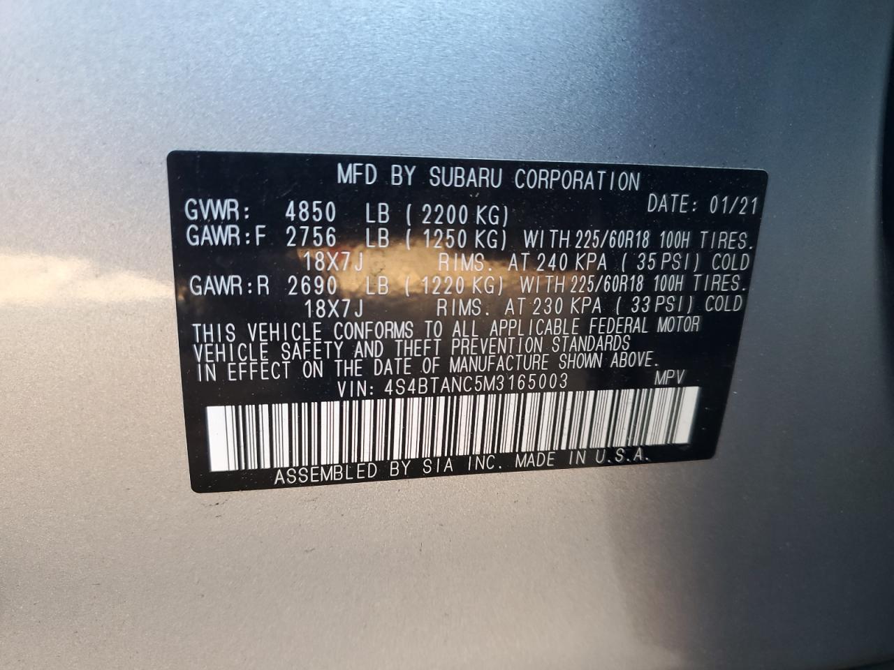 SUBARU OUTBACK LIMITED