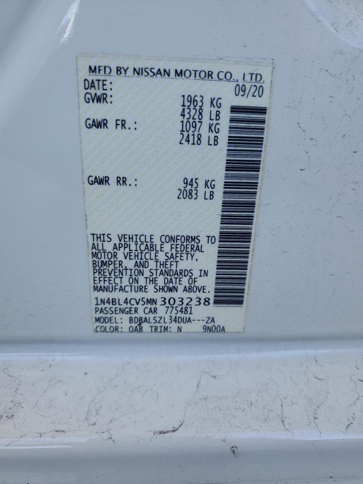 Lot #3302869895 2021 NISSAN ALTIMA SR