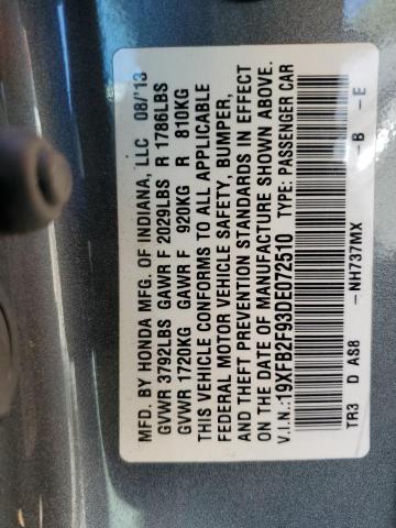 2013 HONDA CIVIC EXL - 19XFB2F93DE072510